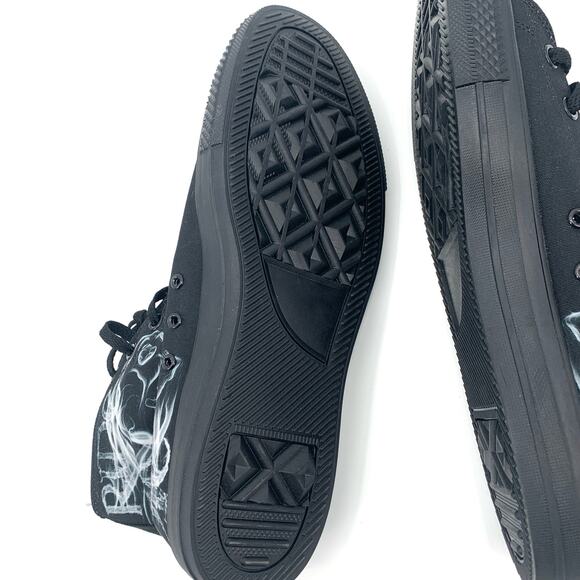 RAAD Shop Black High Top Canvas Sneaker Skull Ride or Die Graphic Men’s Size 14M - Picture 8 of 11